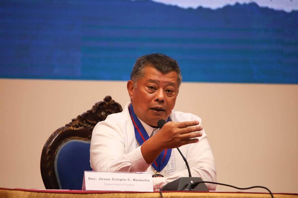 Justice Secretary Jesus Crispin Remulla PHOTO BY JOHN ORVEN VERDOTE