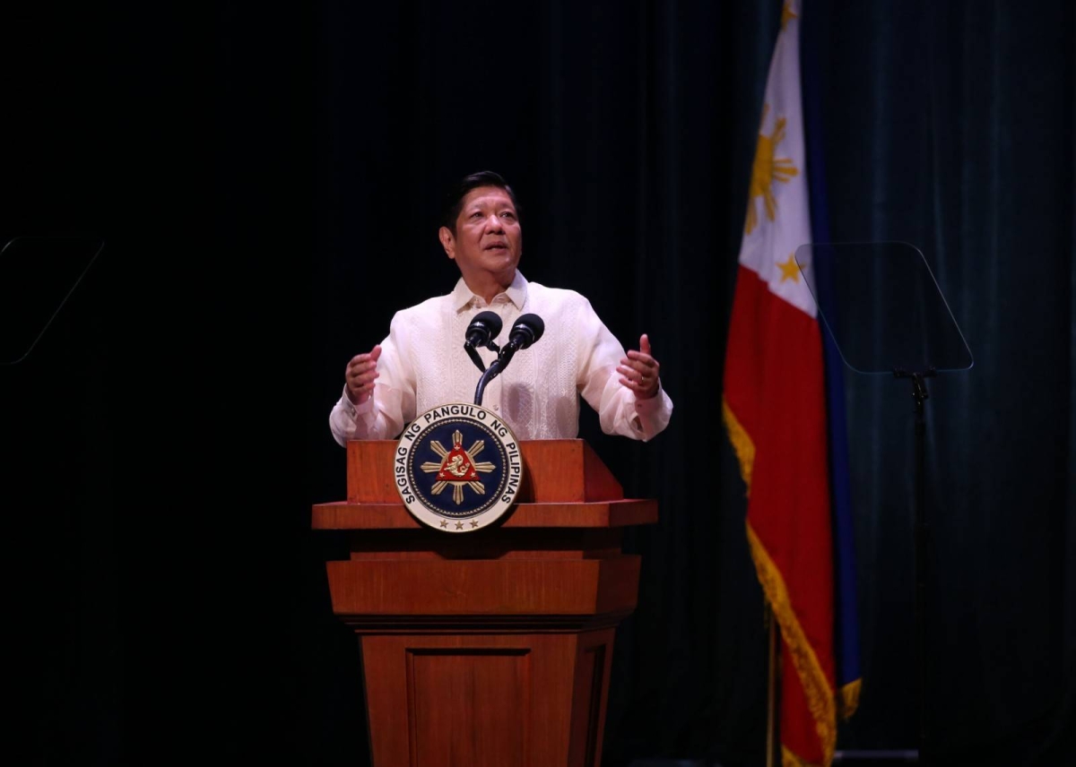President Marcos Giving A Speech
