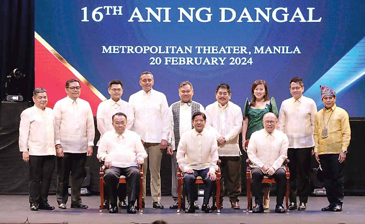 President Ferdinand Marcos Jr. attends the 16th Ani ng Dangal awards to honor those who excelled in various fields -- Architecture and the Allied Arts, Cinema, Dance, Dramatic Arts, Literary Arts, Music and Visual Arts. The event was held at the Metropolitan Theater on Tuesday, February 20, 2024. PHOTO BY RENE H. DILAN
