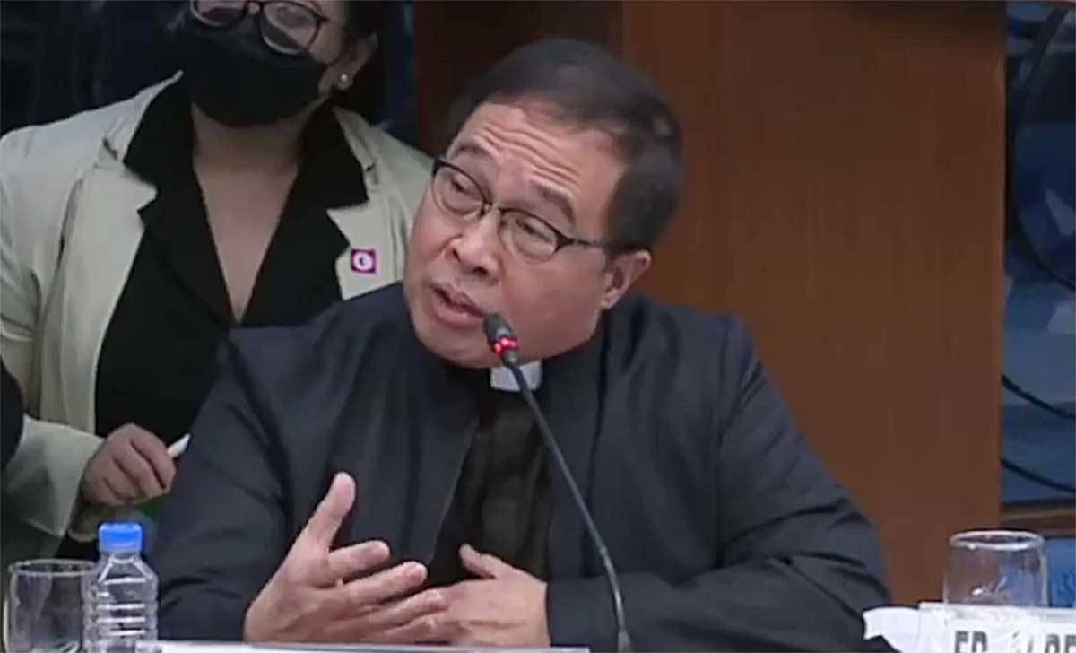 Cocopea President Fr. Albert Delvo. Screengrab from Senate Public Hearing of the Committee on Constitutional Amendments and Revision of Codes