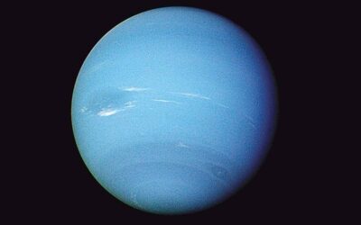 New Moons Discovered Around Neptune and Uranus This August 1989 image provided by NASA shows the planet Neptune photographed by the Voyager 2 spacecraft, processed to enhance the visibility of small features. PHOTO FROM NASA via AP