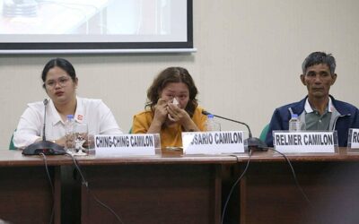 Sad hearing Catherine Camilon’s sister Ching Ching, mother Rosario and father Relmer attend the Senate hearing on Tuesday, Feb. 27, 2024, on the disappearance of the beauty queen. PHOTO BY RENE H. DILAN