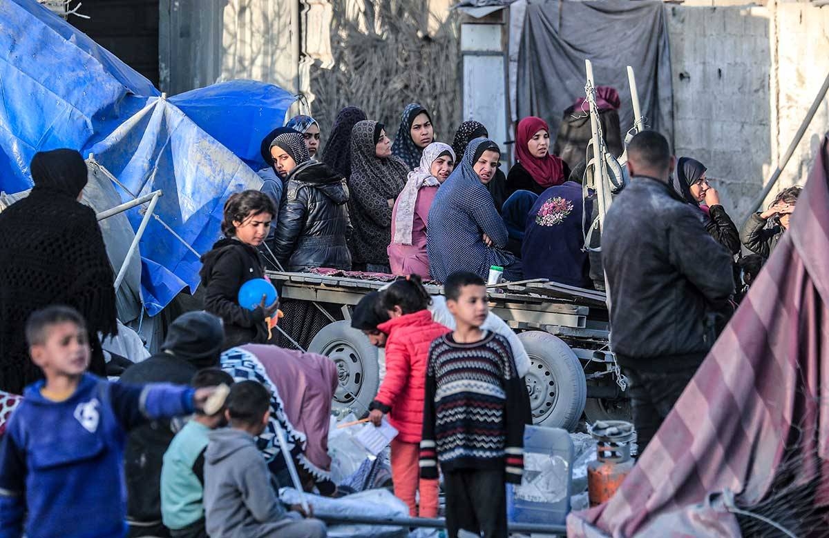 Palestinians look for salvageable items amid tents and makeshift shelters that were destroyed in Israeli strikes in Deir El-Balah in central Gaza on March 2, 2024, as battles continue between Israel and the militant group Hamas.
AFP