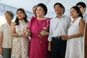 TOGETHER President Ferdinand Marcos Jr., together with his family, celebrates Mass for his late father, former president Ferdinand E. Marcos Sr., at the Libingan ng mga Bayani in Taguig City on All Saints’ Day, November 1. Also present are former first lady Imelda Marcos, Sen. Maria Imelda Josefa ‘Imee’ Marcos, Irene Marcos-Araneta, First Lady Marie Louise ‘Liza’ Araneta-Marcos and presidential sons Simon and Vincent. MALACAÑANG PHOTO