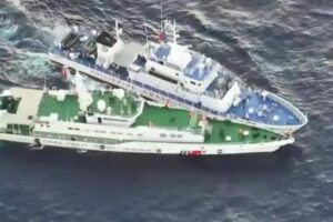 Images published by the Philippine Coast Guard purportedly show a collision between one of its ships and a China Coast Guard vessel during a resupply mission in the South China Sea.  AFP Photo