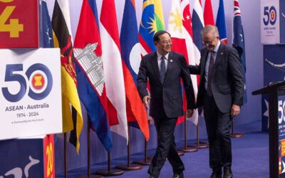 President Marcos Jr. Supports Australia’s Inclusion in ASEAN This handout taken and released on March 6, 2024 by the ASEAN-Australia Special Summit 2024 shows Laos' Prime Minister Sonexay Siphandone (L) and Australia's Prime Minister Anthony Albanese (R) arriving to deliver the final statement after the ASEAN-Australia Special Summit 2024 in Melbourne. Andrew TAYLOR / ASEAN-Australia Special Summit 2024 / AFP