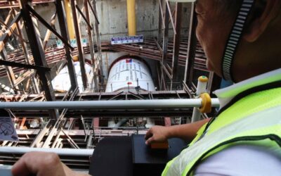 Progress Update on Metro Manila Subway Project Transportation Secretary Jaime Bautista on Thursday, March 7, 2024, pushes the button of a Tunnel Boring Machine during an inspection of the Metro Manila Subway Project CP101 North Avenue Station, which is scheduled to begin excavation this month. The 33-kilometer tunnel will connect the North Avenue Station to the Tandang Sora Station and is estimated to take 12 months. PHOTOS BY MIKE ALQUINTO