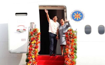 Marcos Seeks to Strengthen Trade with Germany and Czech Republic TO EUROPE President Ferdinand Marcos Jr. and First Lady Liza Araneta-Marcos depart from Villamor Airbase in Pasay City on Monday, March 11, 2024. PHOTO BY RENE H. DILAN