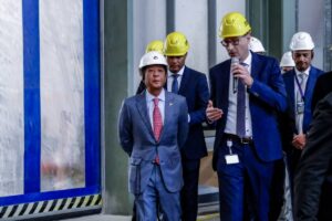 President Ferdinand Marcos Jr. tours the Siemens gas turbines plant in Berlin, Germany on Wednesday, March 13, 2024. Marcos, who is on a three-day working visit, met with German Chancellor Olaf Scholz to boost bilateral ties between the two countries. He also secured $4.2 billion investment deals from seven agreements between German firms and Filipino companies that were signed during a business forum. PHOTO BY YUMMIE DINGDING/ PPA POOL