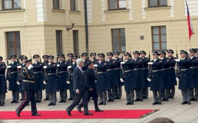 NEW PARTNER President Ferdinand Marcos Jr. and Czech Republic President Petr Pavel troop the line at the Prague Castle where the Philippine leader was accorded military honors upon his arrival on Thursday, March 14, 2024 (local time). Marcos and Pavel will explore opportunities for future partnerships between the Philippines and the Czech Republic. PHOTO BY CATHERINE S. VALENTE