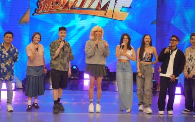 'WE'RE MOVING' ‘It’s Showtime’ hosts (from left) Ogie Alcasid, Amy Perez, Vhong Navarro, Vice Ganda, Anne Curits, Kim Chiu, Jhong Hilario and Teddy Corpuz FACEBOOK PHOTO/ITSSHOWTIMENA
