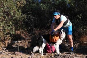 PLOGGING Sportsman and lawyer Gonzalo Chiang and his pet Sam pick up plastic bottles during a plog run at Cerro San Cristobal in Santiago on Tuesday, March 12, 2024. It is still dark, but Chiang and his dog are out jogging and collecting rubbish in Santiago’s largest park. Chiang, 38, is on an individual quest to promote the practice of ‘plogging’ — picking up garbage while on the run — in a country where recycling lags far behind the Latin American average. AFP PHOTO
