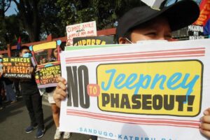 Members of Pasada Network, led by PISTON and MANIBELA, hold a protest rally against the government's PUV modernization plan outside the House of Representatives in Quezon City on Wednesday, Jan. 31, 2024. PHOTOS BY ISMAEL DE JUAN