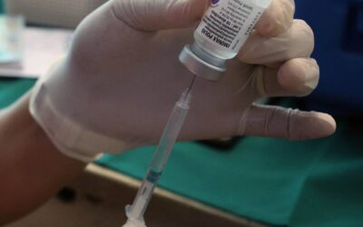 A health worker shows Pentavalent vaccine against pertussis or whooping cough at a health center in Quezon City on Friday, March 22, 2024. The Quezon City government declared an outbreak of pertussis after logging 23 cases including four deaths, mostly infants from 22 to 60 days old, from Jan. to March 20. PHOTO BY ISMAEL DE JUAN