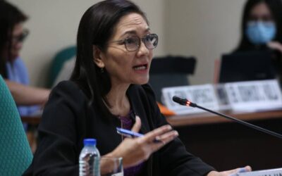 Senate Investigation into Alleged Duterte-Xi Agreement on Ayungin Shoal and BRP Sierra Madre Repairs Sen. Risa Hontiveros talks to a witness at the third public hearing on Tuesday, March 5, 2024 by the Senate Committee on Women, Children, Family Relations and Gender Equality on the reported cases against the Kingdom of Jesus Christ founder Apollo Quiboloy. The pastor was cited in contempt and ordered arrested after he failed anew to attend the inquiry. PHOTOS BY RENE H. DILAN