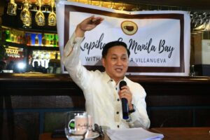 Senator Francis Tolentino explains to media the new Maritime Zone Law during the weekly "Kapihan sa Manila Bay" on February 28, 2024. The new law, which establishes the Philippine Maritime Zones in compliance with the UN Convention on the Law of the Sea and the 2016 Arbitral Ruling, sets the archipelagic boundaries, the country's internal waters and exclusive economic zones over which the Philippine government exercises sovereignty and jurisdiction. PHOTOS BY MIKE ALQUINTO