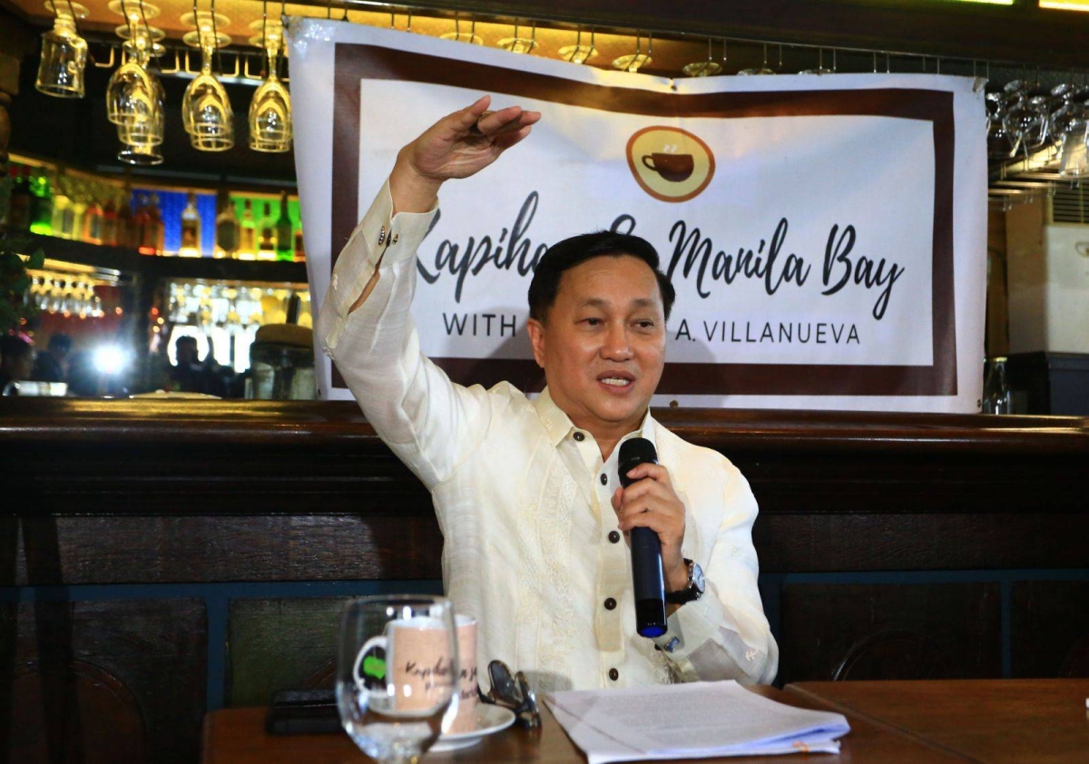 Senator Francis Tolentino explains to media the new Maritime Zone Law during the weekly "Kapihan sa Manila Bay" on February 28, 2024. The new law, which establishes the Philippine Maritime Zones in compliance with the UN Convention on the Law of the Sea and the 2016 Arbitral Ruling, sets the archipelagic boundaries, the country's internal waters and exclusive economic zones over which the Philippine government exercises sovereignty and jurisdiction. PHOTOS BY MIKE ALQUINTO