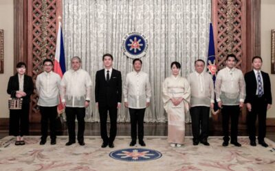 Addressing China’s Aggression in the West Philippine Sea: The Importance of Trilateral Cooperation President Ferdinand R. Marcos Jr. welcomes the new Japanese Ambassador to the Philippines Endo Kazuya during his presentation of credentials at Malacañan Palace in Manila on Thursday, April 4, 2024. (PPA POOL / NOEL B. PABALATE)