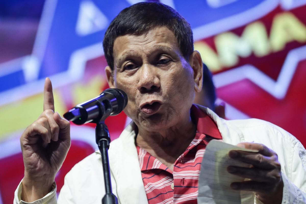 Former president Rodrigo Duterte. PHOTO BY MIKE ALQUINTO