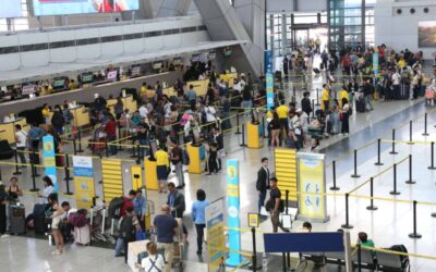 Passenger Arrested for Grenade Remarks at NAIA Passengers in Terminal 3 of the Ninoy Aquino International Airport (NAIA) on Wednesday, March 27, 2024, secure tickets to go home to be with their loved ones during the Holy Week. PHOTOS BY RENE H. DILAN