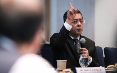Commission on Elections (Comelec) Chairman George Erwin Garcia discusses the substitution of candidates during elections and the importance of the party-list system during a multiparty dialogue entitled "The Role of Party-list Organizations in Political and Electoral Reforms" in Taguig City, on Wednesday, April 3 2024. PHOTO BY J. GERARD SEGUIA