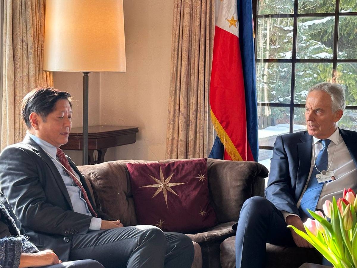 They meet again President Ferdinand Marcos Jr. meets with former UK prime minister Tony Blair in Davos, Switzerland on Tuesday, Jan. 17, 2023. Contributed photo