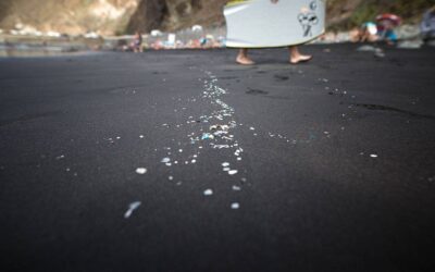 Microplastics and mesoplastic debris are pictured at Almaciga Beach, on the north coast of the Canary Island of Tenerife, on July 14, 2018, during a cleaning operation organized by the NGO ‘Canarias Libre de Plasticos’ (Canary Islands free of plastics). AFP