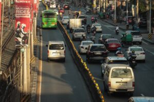 Unauthorized vehicles use the EDSA Carousel bus lane in Pasay City on Sunday, a day before the Metropolitan Manila Development Authority implements stiffer penalties on vehicles that will use the bus lanes. PHOTO BY J. GERARD SEGUIA