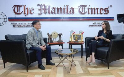 Winds of change Atty. Lia Badillo-Crisostomo, host of PrimeTimes, interviews Ken Cho, MIRU System’s vice president for election business. PHOTO BY J. GERARD SEGUIA