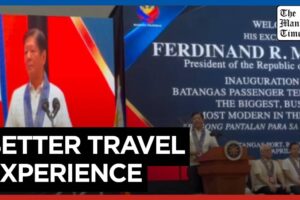 President Ferdinand Marcos Jr. on Friday, April 26, 2024, leads the inauguration of the new and improved Batangas Passenger Terminal Building. The upgraded structure can now accommodate 8,000 passengers from the previous 2,500. This increases the Batangas Port’s annual passenger capacity from 4 million to 12.8 million. Video by Catherine Valente
