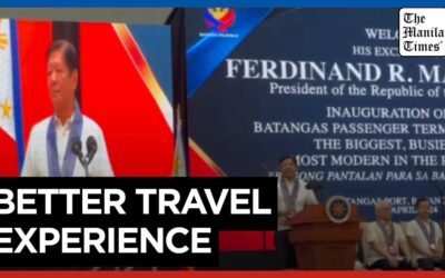 “Marcos Inaugurates New Batangas Port, Signifying Commitment to Infrastructure Development” President Ferdinand Marcos Jr. on Friday, April 26, 2024, leads the inauguration of the new and improved Batangas Passenger Terminal Building. The upgraded structure can now accommodate 8,000 passengers from the previous 2,500. This increases the Batangas Port’s annual passenger capacity from 4 million to 12.8 million. Video by Catherine Valente