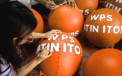 China’s Massive Blockading Force Deploys to Scarborough Shoal ANOTHER JOURNEY A member of Akbayan paints buoys on May 13, 2024 for the second civilian mission to the West Philippine Sea.
PHOTO BY JOHN ORVEN VERDOTE
