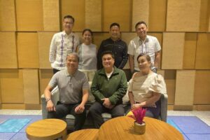Former Senate president Juan Miguel Zubiri with his supporters — Sens. Juan Edgardo Angara, Nancy Binay, JV Ejercito, Sherwin Gatchalian, Loren Legarda and Joel Villanueva. CONTRIBUTED PHOTO