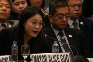 Bamban, Tarlac Mayor Alice Guo at the Senate hearing. PHOTO BY RENE H. DILAN