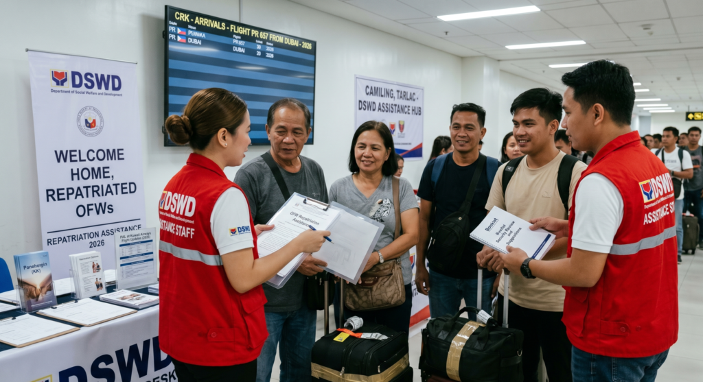 OFWs and DSWD staffs working together