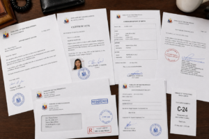 stacked documents for repatriation